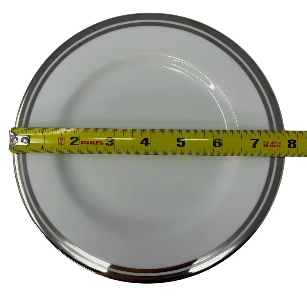 Royal Doulton Pure Platinum Dinner Salad Plates Set of 8 Fine Porcelain 2006